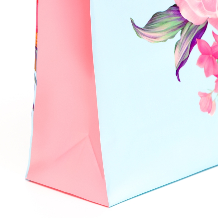 Пакет "Нежный букет", 140 мкм,  мягкий пластик, 26 х 22,5 х 9 см