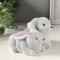 Подставка для мелочей &laquo;Кролики&raquo; 8&times;13&times;10 см, серый, гипс