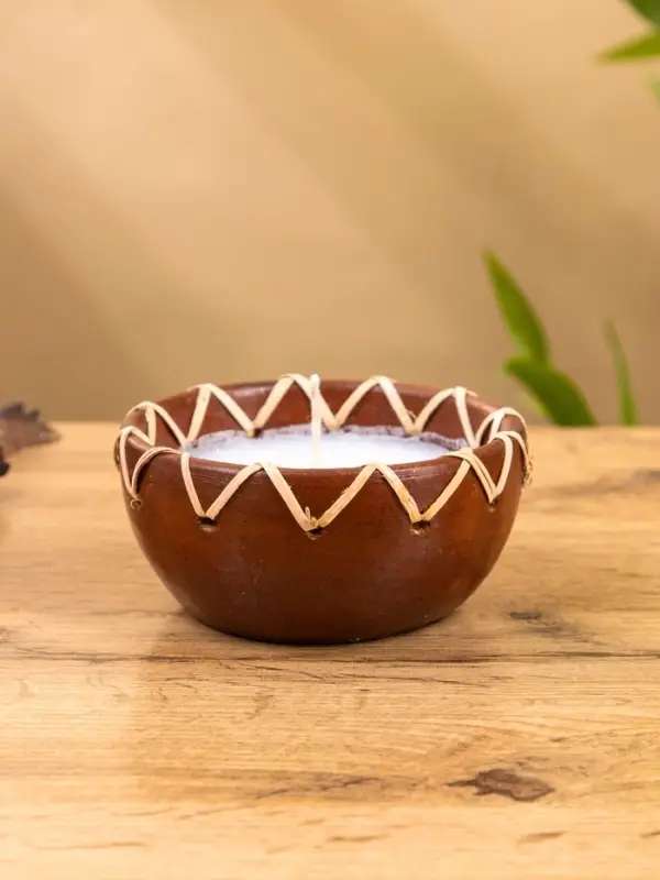 Свеча в керамической чаше, 11х11х5 см