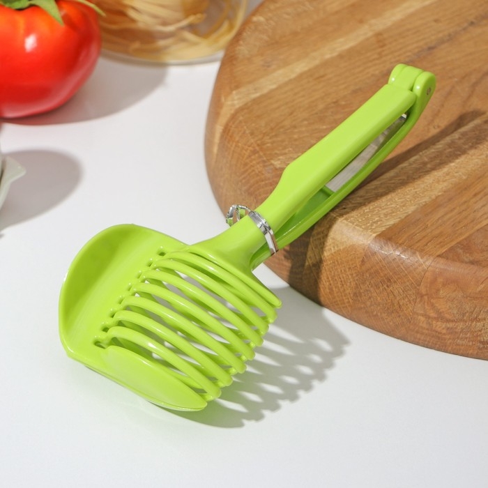 Щипцы для нарезки томатов Доляна, 18&times;8 см, цвет зелёный