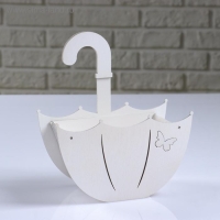 Кашпо деревянное "Зонтик с подвесом", белый, 19×9×21.5 см Кашпо деревянное "Зонтик с подвесом", белый, 19×9×21.5 см