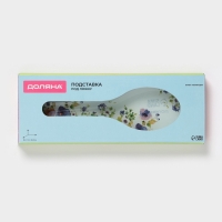 Подставка под ложку Доляна &laquo;Букет незабудок&raquo;, 23,5&times;8,3&times;1,5 см, стекло, рисунок