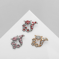 Брошь &laquo;Лиса&raquo; в цветах (неделимая фасовка 12 шт., цена за шт.), цвет МИКС