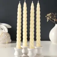 Набор свечей витых, 2,3х 24,5 см, 5 ч, 50 г, 4 штуки, слоновая кость