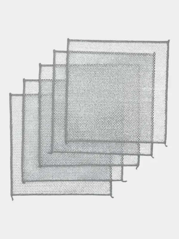 Салфетка металлическая для мытья посуды, однослойная, 25х25 см, набор 5 шт