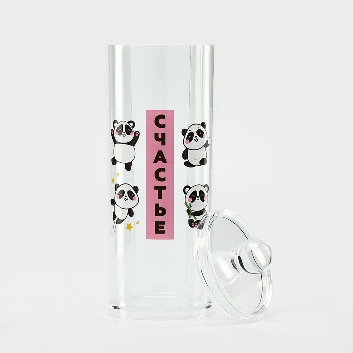 Органайзер для хранения ватных дисков &laquo;Счастье&raquo;, 20 х 8 см, прозрачный