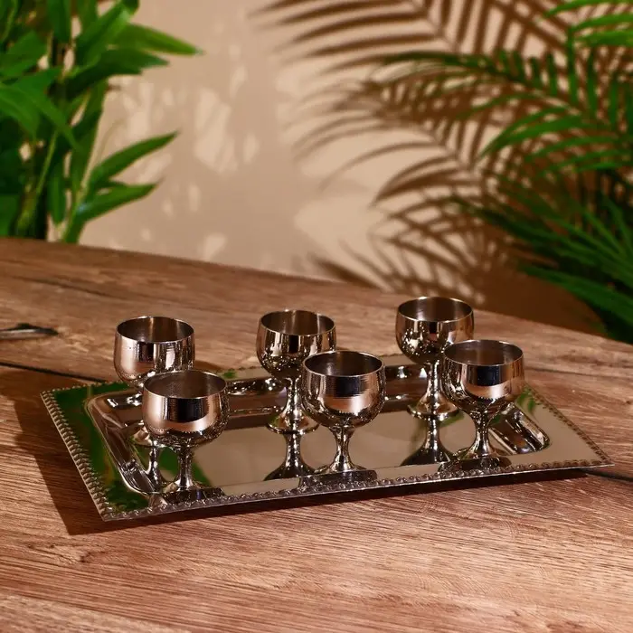 Набор 6 рюмок на подносе 24х17 см