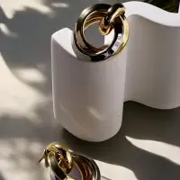 Серьги металл "Тренд" кольца, цвет золото с серебром