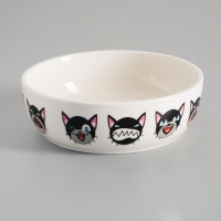 Миска керамическая "Эмоджи" 250мл, 12 х 3,5 см, белая