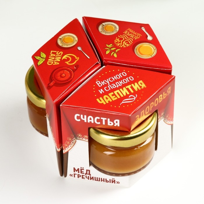 Набор &laquo;Вкусного и сладкого чаепития&raquo;: мёд разнотравье, мёд гречишный, мёд таёжный, 3 шт. х 30 г.