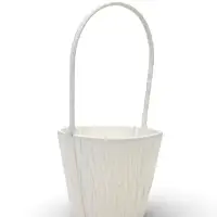 Корзина пластик 12 х 12 х 10 см, ручка__белый