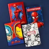 Блокнот А6 32 л на скрепке, 4 вида, МИКС