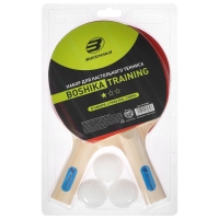 Набор для настольного тенниса BOSHIKA Training: 2 ракетки, 3 мяча, 1 звезда Набор для настольного тенниса BOSHIKA Training: 2 ракетки, 3 мяча, 1 звезда
