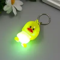 Фонарик свет на кольце "Цыплёнок" мигает МИКС 5,5х3х2,8 см