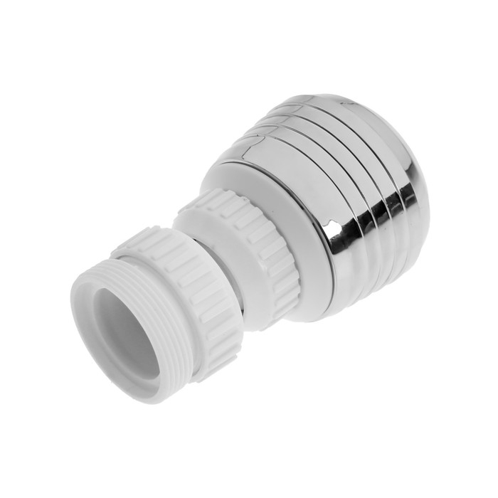 Аэратор ZEIN, с регулировкой потока, поворотный, 2 режима, пластик, белый/хром Аэратор ZEIN, с регулировкой потока, поворотный, 2 режима, пластик, белый/хром