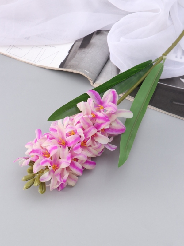 Цветы искусственные "Гиацинт галант" 66х5 см, бело-сиреневый