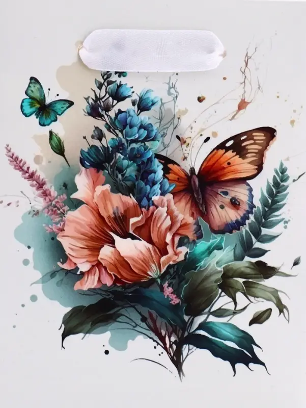 Пакет подарочный вертикальный &laquo;Большие бабочки&raquo;, S 12&times;15&times;5.5 см