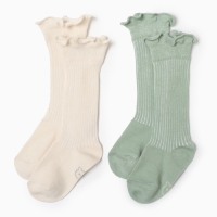 Гольфы детские 2 пары Крошка Я BASIC LINE, 10-12 см, молочн/оливк Гольфы детские 2 пары Крошка Я BASIC LINE, 10-12 см, молочн/оливк