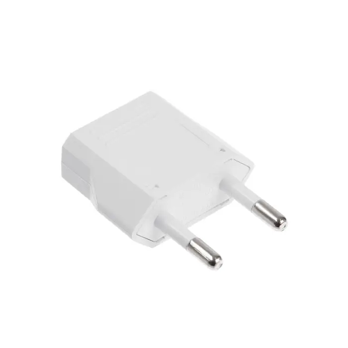 Переходник с американской вилки на евророзетку, плоский, 6 А, белый, 220 В