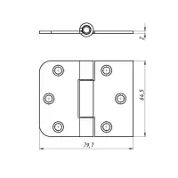 Петля накладная ПНУ-65, покрытие цинк, 100 шт