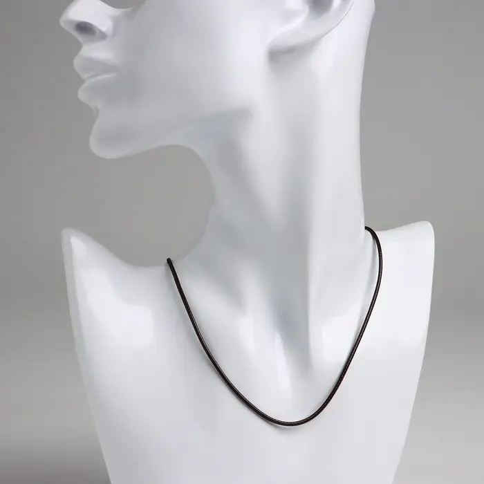 Шнурок нейлоновый d=1.5 мм, 43 см с удлинителем, коричневый