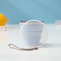 Стакан силиконовый складной с крышкой Доляна &laquo;Айли&raquo;, 180 мл, 9&times;8,5&times;9 см, цвет МИКС