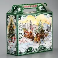 Подарочная коробка новогодняя &laquo;Чудо тройка&raquo; Чемоданчик малый, 17.3&times;6.5&times;15 см