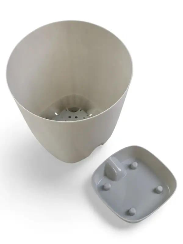 Кашпо с прикорневым поливом 2 л  D-14,5см, H-15см серый "Гранд"