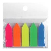 Блок - закладка с липким краем, &laquo;Стрелки&raquo;, 12&times;45 мм, пластик, 5 цветов по 20 листов, флуоресцентный