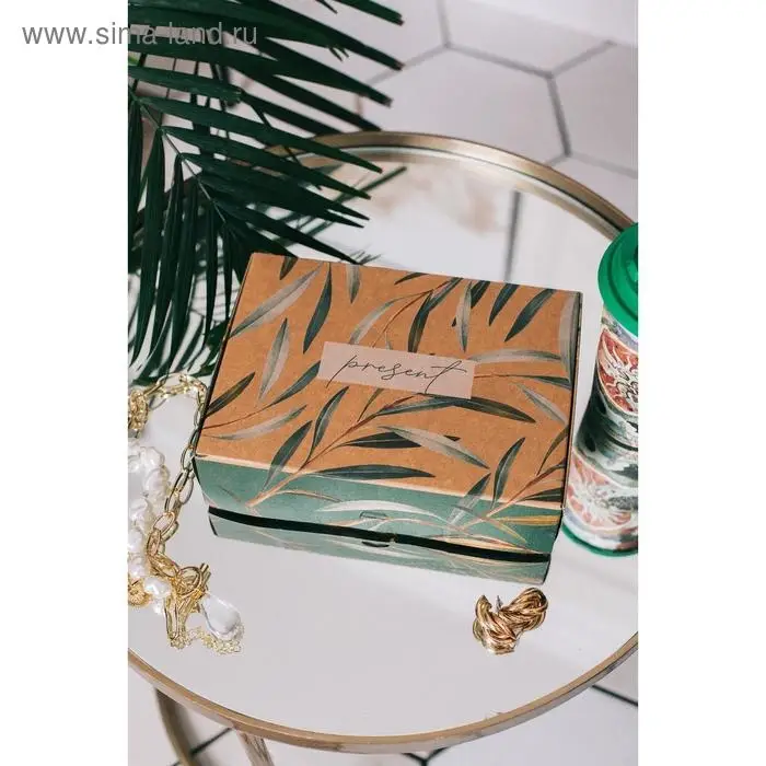 Коробка подарочная складная крафтовая, упаковка, &laquo;Present&raquo;, 21 х 15 х 5 см