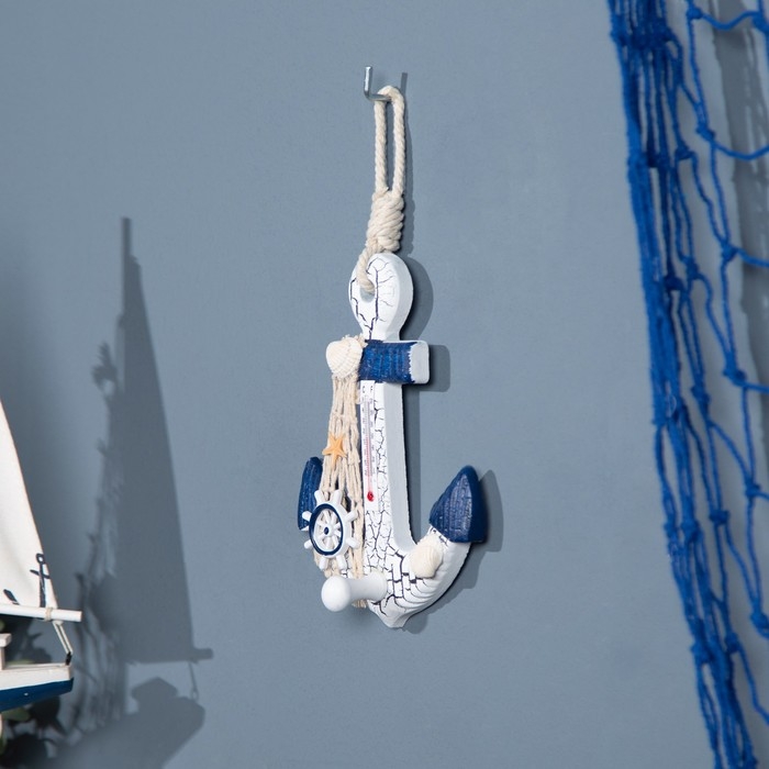 Сувенир интерьерный "Якорь" с термометром 22*12см