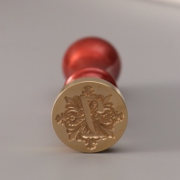 Печать для сургуча с пластиковой ручкой "Буква I на вензеле" 2,5х2,5х6,3 см