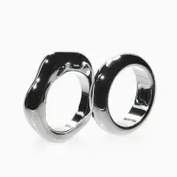 Кольцо пластик &laquo;Стиль&raquo;, набор 2 шт. размер 17, цвет серебро