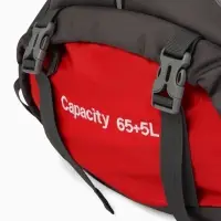 Рюкзак тур 65+5л, 30*20*53, отдел на шнурке, 5нар+2вн кармана, цвет красный