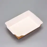 Контейнер с плоской крышкой, крафт, 1 л, 20 х 14 х 5,5 см