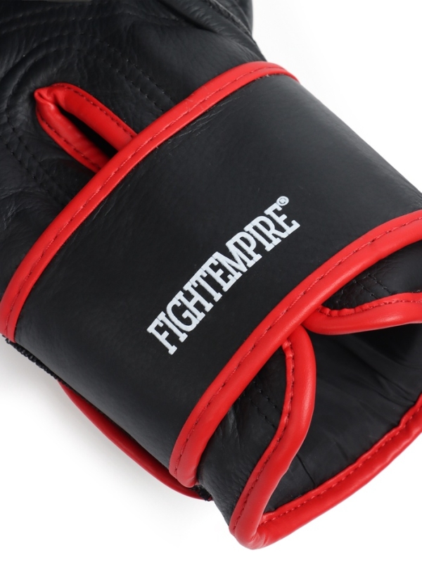 Боксерские перчатки FIGHT EMPIRE, ART, натуральная кожа, чёрные, размер 12 oz