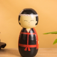 Деревянная кукла кокеши "Хидео" 9х9х21 см