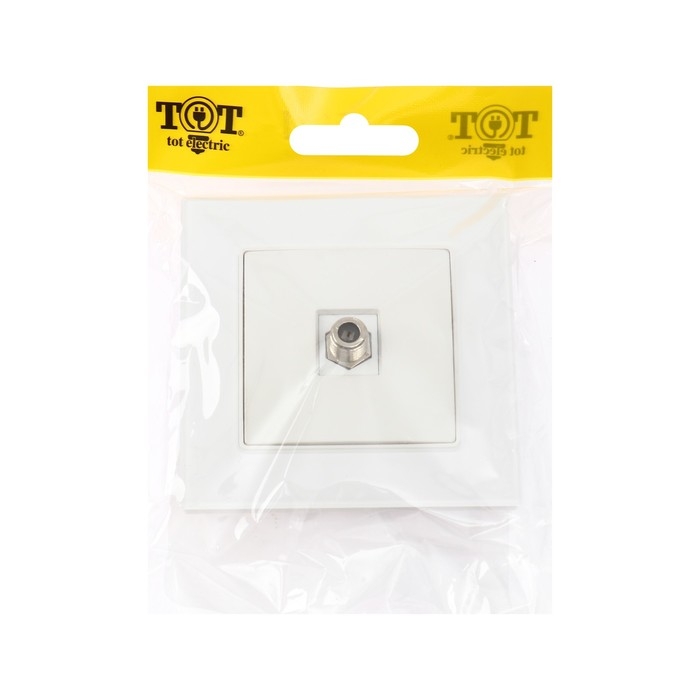 Розетка телевизионная одноместная TOT Matte Glass, скрытая, стекло, белая Розетка телевизионная одноместная TOT Matte Glass, скрытая, стекло, белая