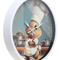 Часы настенные интерьерные, для кухни&laquo;Кролик-шеф&raquo;, плавный ход, d-29.5 см, толщина 4.5 см
