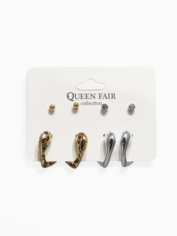 Набор серьги 4 пары &laquo;Сердце&raquo; бусины, цветной