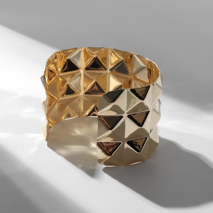 Браслет металл &laquo;Манжета&raquo; рельефный, цвет золото