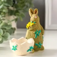 Сувенир полистоун подставка "Зайчики пасхальные" набор 2 шт 5,3х10х10 см