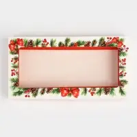 Коробка для шоколада &laquo;Новогодняя ботаника&raquo;, с окном, 9.4 х 1.7 х 18.4 см