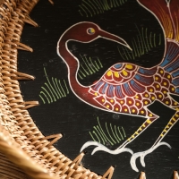 Корзинка плетеная ротанг "Павлин", 23х23х7 см, МИКС