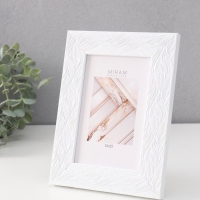 Фоторамка пластик "МИРАМ" 10х15 см, белый, волнистый