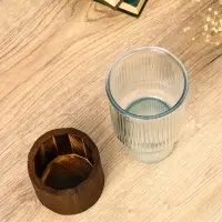 Ваза стекло настольная "Лесли" линии, 20х10 см, прозрачный