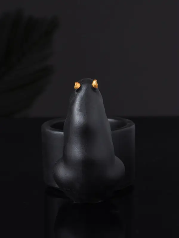 Подсвечник "Капибара" 6х9 см, чёрный