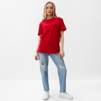 Футболка женская, цвет красный, размер 48