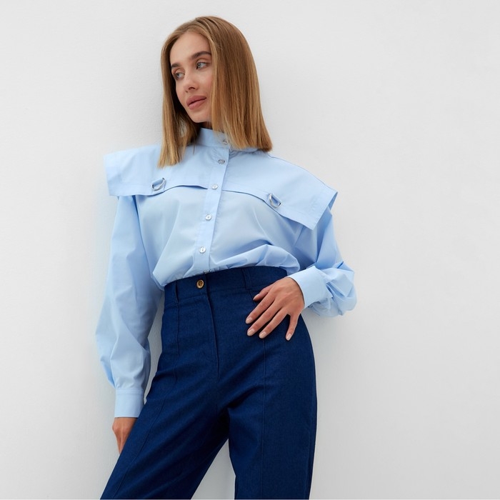 Блузка женская MINAKU: Casual Collection цвет голубой, р-р 50 Блузка женская MINAKU: Casual Collection цвет голубой, р-р 50