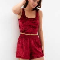 Шорты женские KAFTAN "Бархат", 40-42, бордовый